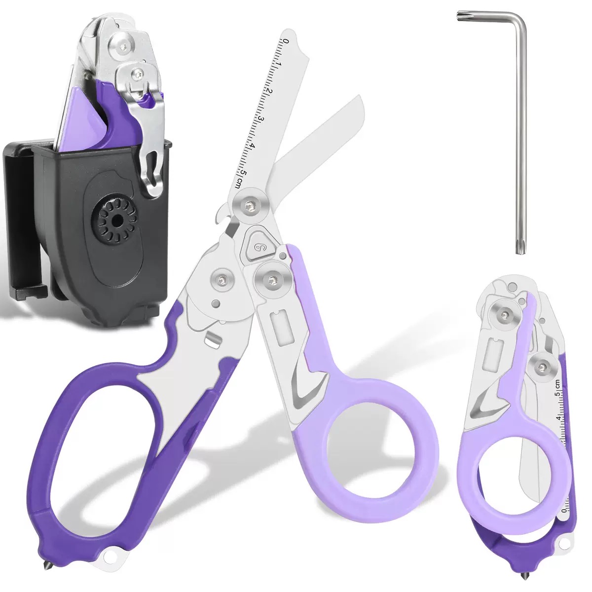 Herramienta de rescate multifunción 6 en 1: tijeras médicas multifuncionales