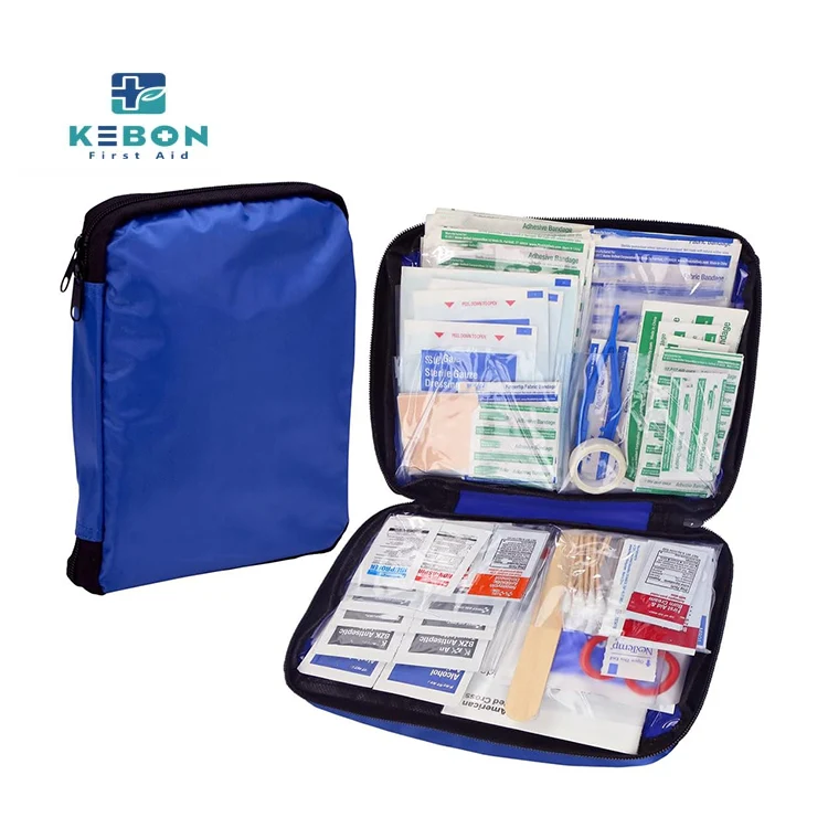 Kit de primeros auxilios de casa esencial azul