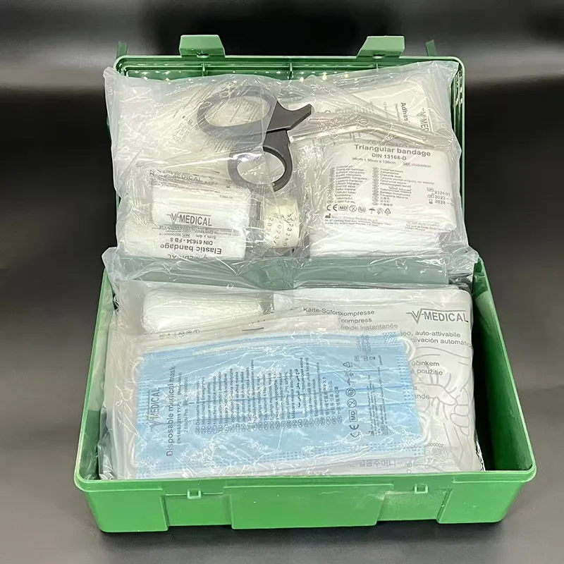 Botiquín de primeros auxilios médicos para el lugar de trabajo: cumple con MDR y DIN 13157 | Estuche de PP impermeable y portátil